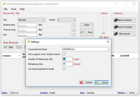 Picture of isimSoftware Bell Scheduling Software